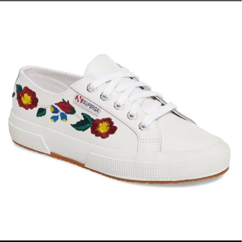 Superga 2750 Embroidered Leather Sneaker